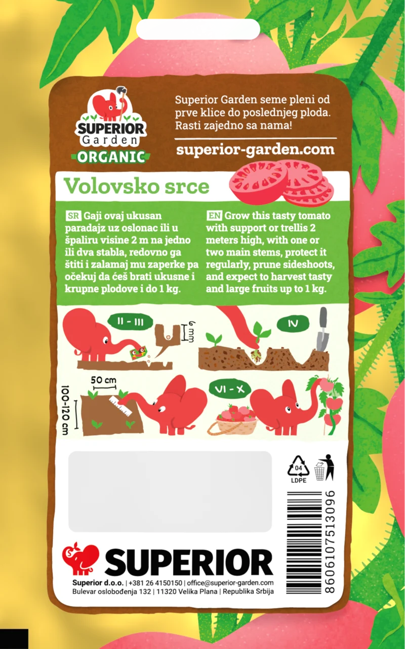 Volovsko srce — pakovanje