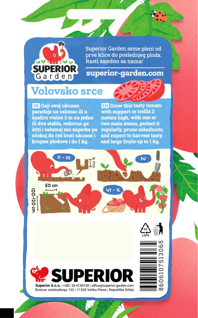 Volovsko srce — pakovanje